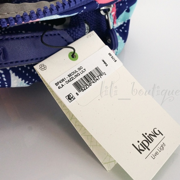 NWT Kipling BP4361 Seoul Go Backpack Laptop Travel Bag Nylon Dazzling Lily Multi - Picture 12 of 12